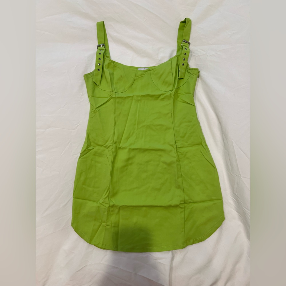 Tobi Green Fitted Sleeveless Mini Dress
